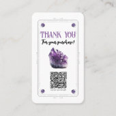 Carte De Visite Code QR de cristal violet d'améthyste brute pour l (Devant)