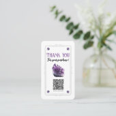 Carte De Visite Code QR de cristal violet d'améthyste brute pour l (Debout devant)