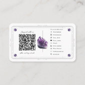Carte De Visite Code QR de cristal violet d'améthyste brute pour l (Dos)