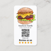 Carte De Visite Code QR de critique de hamburger (Devant)
