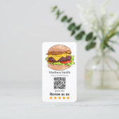 Carte De Visite Code QR de critique de hamburger (Debout devant)