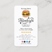 Carte De Visite Code QR de critique de hamburger (Dos)