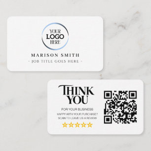 Carte De Visite Code QR de critiques d'entreprise