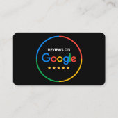 Carte De Visite Code QR de critiques Google 5 étoiles pour l'avis (Dos)