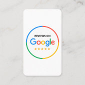 Carte De Visite Code QR de critiques Google 5 étoiles pour l'avis (Dos)