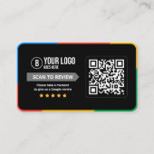 Carte De Visite Code QR de critiques Google Client Avis sur l'entr (Devant)