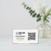 Carte De Visite Code QR de critiques Google Client Avis sur l'entr (Debout devant)
