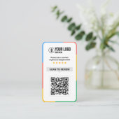 Carte De Visite Code QR de critiques Google Client Avis sur l'entr (Debout devant)