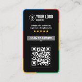 Carte De Visite Code QR de critiques Google Client Avis sur l'entr (Devant)