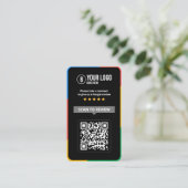 Carte De Visite Code QR de critiques Google Client Avis sur l'entr (Debout devant)