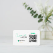 Carte De Visite Code QR de critiques Tripadvisor Lien de révision (Debout devant)