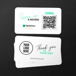 Carte De Visite Code QR de critiques Tripadvisor Lien de révision