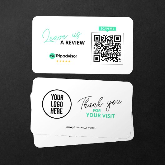 Carte De Visite Code QR de critiques Tripadvisor Lien de révision