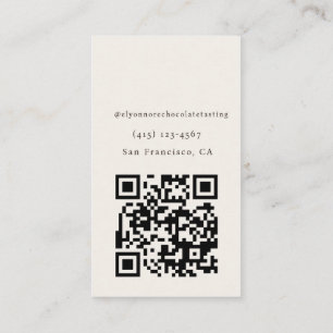 Carte De Visite Code QR de dégustation de chocolat minimaliste mod