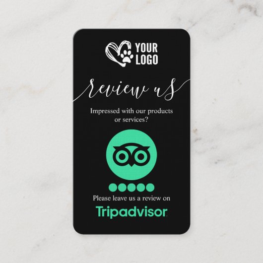Carte De Visite Code QR de demande d'avis TripAdvisor pour le toil (Devant)