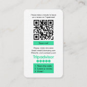 Carte De Visite Code QR de demande d'avis TripAdvisor pour le toil (Dos)