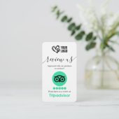 Carte De Visite Code QR de demande d'avis TripAdvisor pour le toil (Debout devant)