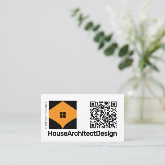 Carte De Visite Code QR de design d'intérieur Architect (Debout devant)