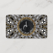 Carte De Visite Code QR de design géométrique gothique en or noir (Devant)