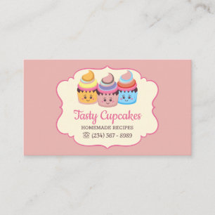 Carte De Visite Code QR de dessert de boulangerie de cupcake