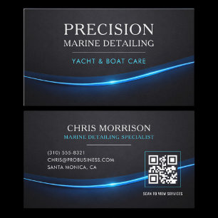 Carte De Visite Code QR de détail de bateau maritime