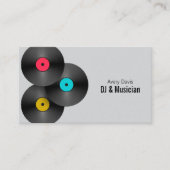 Carte De Visite Code QR de disque vinyle DJ Deejay Soirée Rétro (Devant)