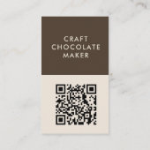 Carte De Visite Code Qr de Fabricant de Chocolat Artisanal Minimal (Dos)