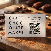 Carte De Visite Code QR de fabricant de chocolat artisanale minima