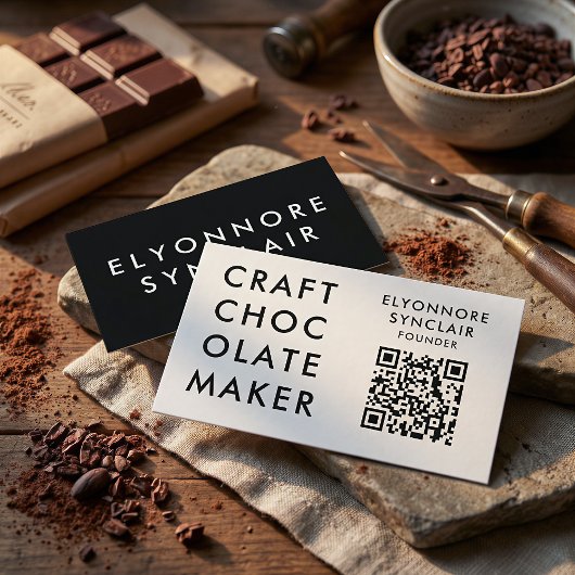Carte De Visite Code Qr de fabricant de chocolat artisanale modern