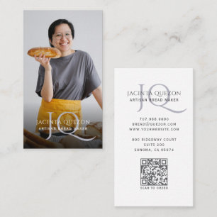 Carte De Visite Code QR de fabricant de pain artisanal avec photo
