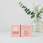 Carte De Visite Code QR de fabrication de bougies élégantes modern (Debout devant)
