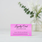 Carte De Visite Code QR de fidélité moderne professionnel rose (Debout devant)