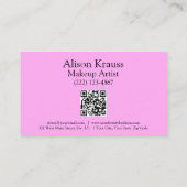 Carte De Visite Code QR de fidélité moderne professionnel rose (Dos)