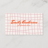 Carte De Visite Code QR de fille Super gravée à la main rose rétro (Devant)