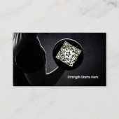 Carte De Visite Code QR de Fitness Modern Strength (Devant)