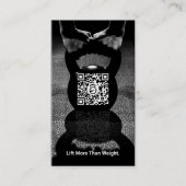Carte De Visite Code QR de Fitness Moderne avec Kettlebell (Devant)