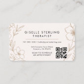 Carte De Visite Code QR de fleuriste botanique thérapeute Professi (Dos)