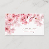 Carte De Visite Code QR de fleurs de cerisier à l'aquarelle (Devant)