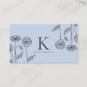 Carte De Visite Code QR de fleurs de pavot bleu clair botanique él (Devant)