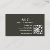 Carte De Visite Code QR de Garde de Chat (Dos)