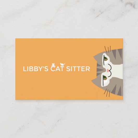 Carte De Visite Code QR de Garde de Chat (Devant)