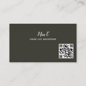 Carte De Visite Code QR de garde de chat tigré (Dos)