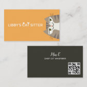 Carte De Visite Code QR de garde de chat tigré (Devant / Derrière)