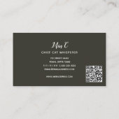 Carte De Visite Code QR de garde de chat tigré (Dos)