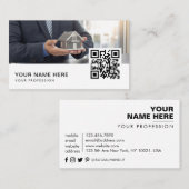 Carte De Visite Code QR de gestion des propriétés (Devant / Derrière)