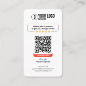 Carte De Visite Code QR de Google Avis Évaluez Mon Entreprise 5 Ét (Devant)