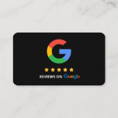 Carte De Visite Code QR de Google Avis Évaluez Mon Entreprise 5 Ét (Dos)