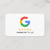 Carte De Visite Code QR de Google Avis Évaluez Mon Entreprise 5 Ét (Dos)