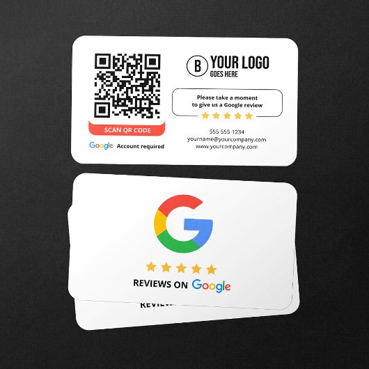 Carte De Visite Code QR de Google Avis Évaluez Mon Entreprise 5 Ét
