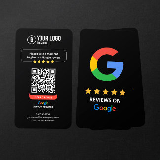 Carte De Visite Code QR de Google Avis Évaluez Mon Entreprise 5 Ét